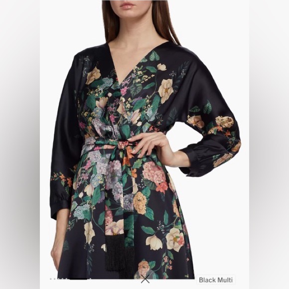 Teri Jon Floral Maxi Dress with Sleeves Size 10 - Picture 4 of 8